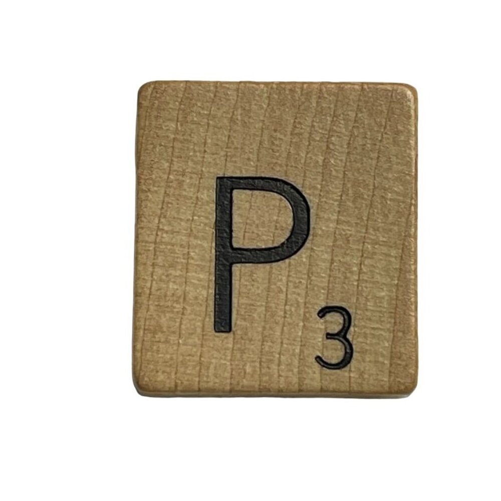Scrabble Game Piece Letter P Replacement Wood Tile Genuine Standard Edition mq